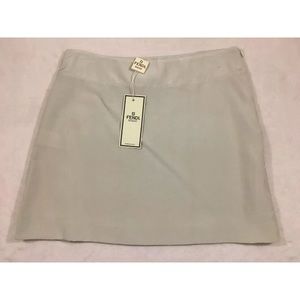 Vintage Fendi Mini Skirt Beige Gold NEW WITH TAGS